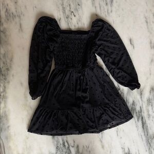 art class Black Polka Dot Kids Casual Dress